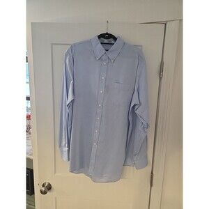 #153 Merona Men's XL 17-17.5 blue button up shirt